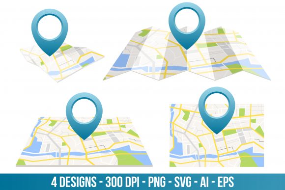 Download GPS Map Clipart Set. - Map clipart Collection