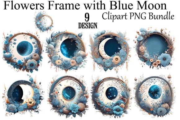 Download Flowers Frame with Blue Moon - Blue moon Collection