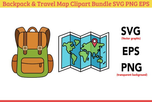 Download Backpack &amp; Travel Map Clipart Bundle SVG - Map clipart Collection