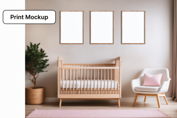 Download Modern 3 Print Mockup Set Nursery Room - Print mockup Collection
