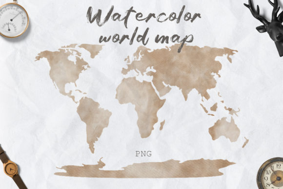 Download Watercolor World Map Clipart PNG - Map clipart Collection
