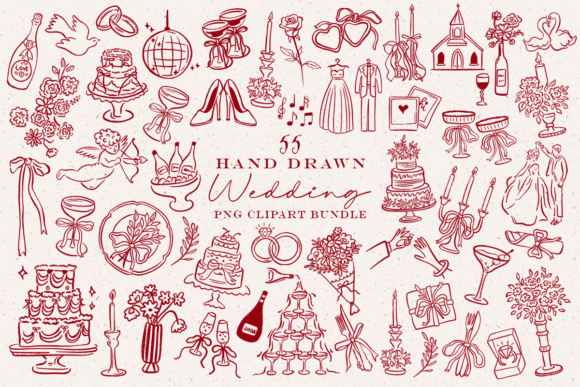Download Hand Drawn Wedding PNG Clipart Bundle - Png clipart bundle Collection
