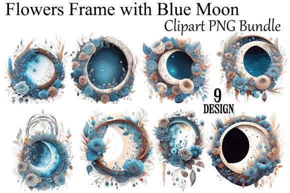 Download Flowers Frame with Blue Moon - Blue moon Collection