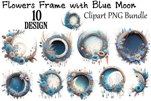 Download Flowers Frame with Blue Moon - Blue moon Collection