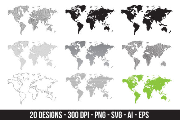 Download World Map Clipart Set - Map clipart Collection