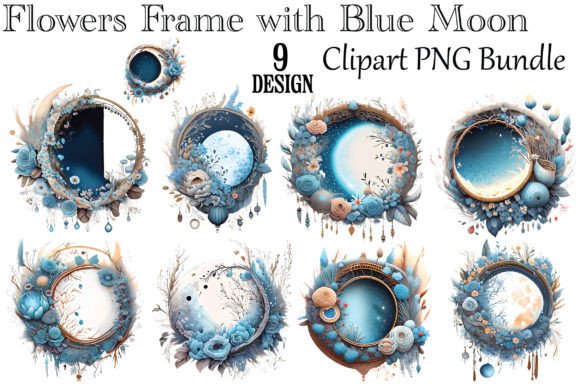 Download Flowers Frame with Blue Moon - Blue moon Collection